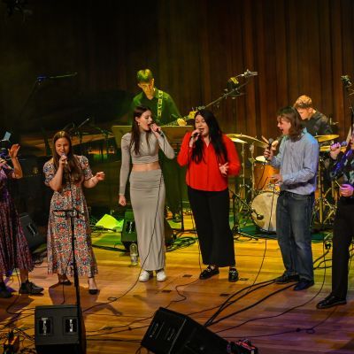 Guildhall jazz students on stage performing